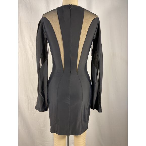 Mugler 'Body Shaping' Black Mini Dress Size 38 - Picture 3 of 7